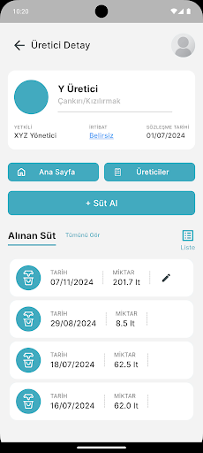 TarımCAN Sütçü Mobil ekran görüntüsü