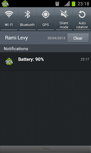 show battery percentage ekran görüntüsü