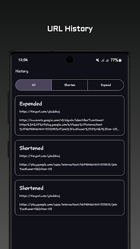 Shortly - URL Shortener ekran görüntüsü