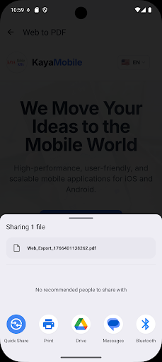 PDF Converter: Image, Txt, Web ekran görüntüsü