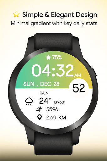 Minimal Gradient Digital Watch ekran görüntüsü