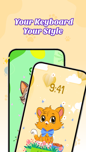 Cat Keyboard - Cute Kitty Skin ekran görüntüsü