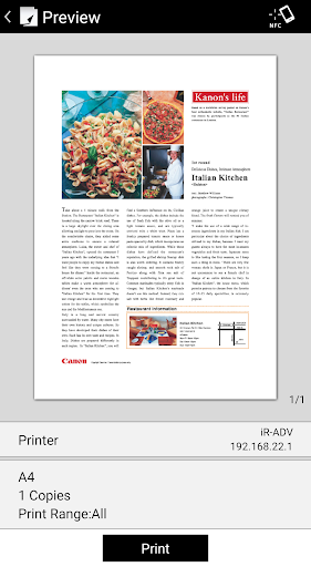 Canon PRINT Business ekran görüntüsü