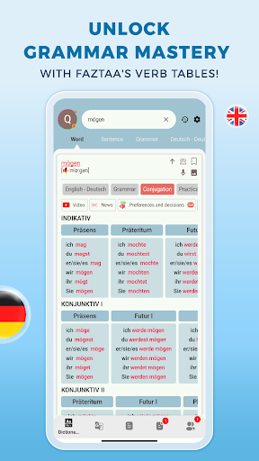 Faztaa German dictionary ekran görüntüsü