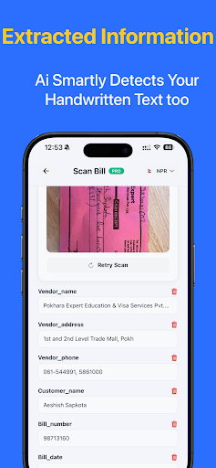 Bill Scanner - AI ekran görüntüsü