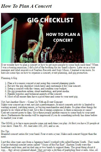 How to Organise a Gig ekran görüntüsü