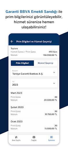 Garanti BBVA Emekli Sandığı ekran görüntüsü