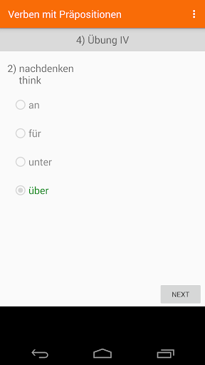 Almanca Fiiller Almanca testi ekran görüntüsü