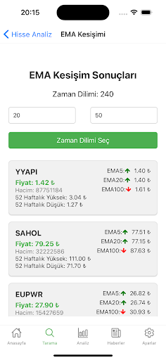 ProBorsa - Hisse Tarama Modülü ekran görüntüsü