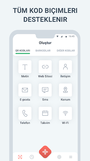 QR kodu ve barkod tarayıcı, ok ekran görüntüsü
