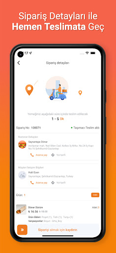 Yemekbul.com: Kurye ekran görüntüsü