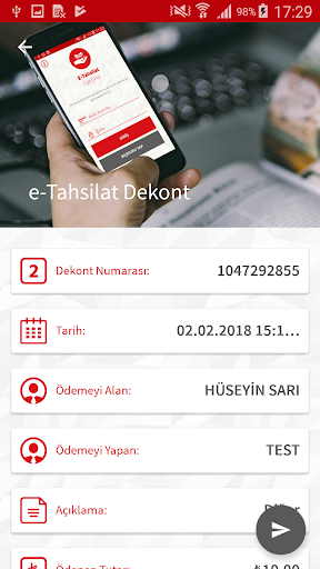 e-Tahsilat ekran görüntüsü