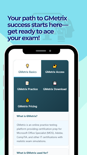 GMetrix Practice Test ekran görüntüsü