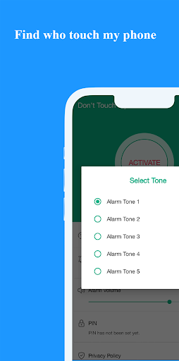 Don't Touch My Phone: Alarm ekran görüntüsü