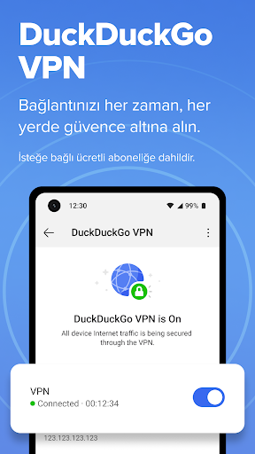 DuckDuckGo, Duck.ai, & VPN ekran görüntüsü