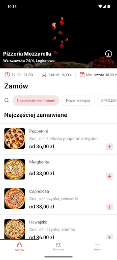 Pizzeria Mozzarella Legionowo ekran görüntüsü