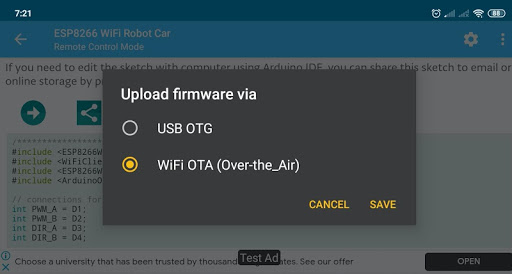 ESP8266 WiFi Robot Car ekran görüntüsü