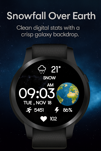 Earth Galaxy WatchFace ekran görüntüsü
