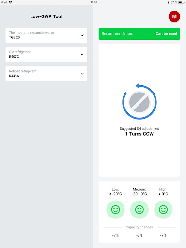 Low-GWP Tool ekran görüntüsü