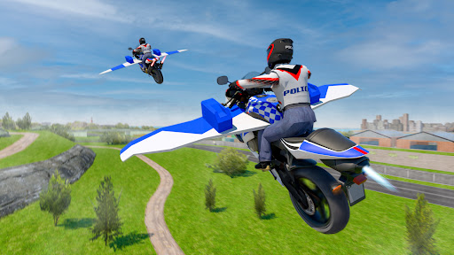Flying Motorbike Police Games ekran görüntüsü