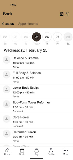 Bodyform Pilates ekran görüntüsü