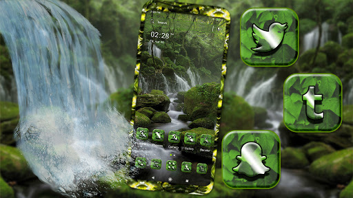 Forest Waterfall Theme ekran görüntüsü