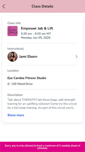 Eye Candee Fitness Studio ekran görüntüsü