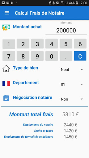 Frais de Notaire ekran görüntüsü