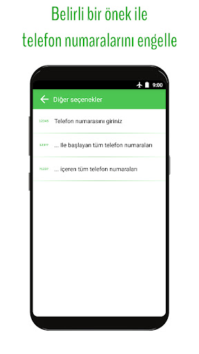 Çağrı engelleme ekran görüntüsü