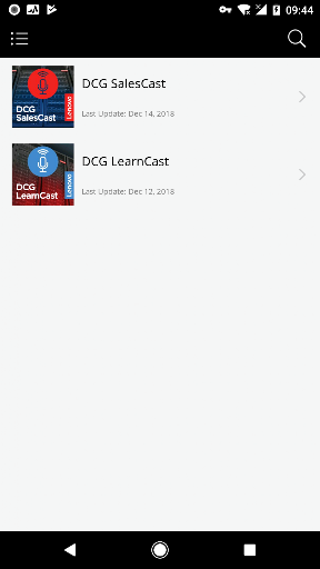 Lenovo Podcasts ekran görüntüsü