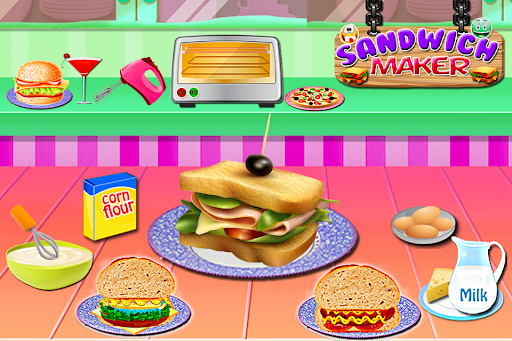 Sandwich Maker Game-Kids Lunch ekran görüntüsü