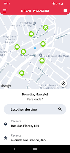 Bip Car  - Passageiro ekran görüntüsü