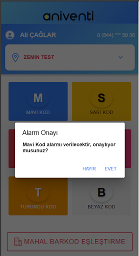 Renkli Kod ile Acil Çağrı ekran görüntüsü