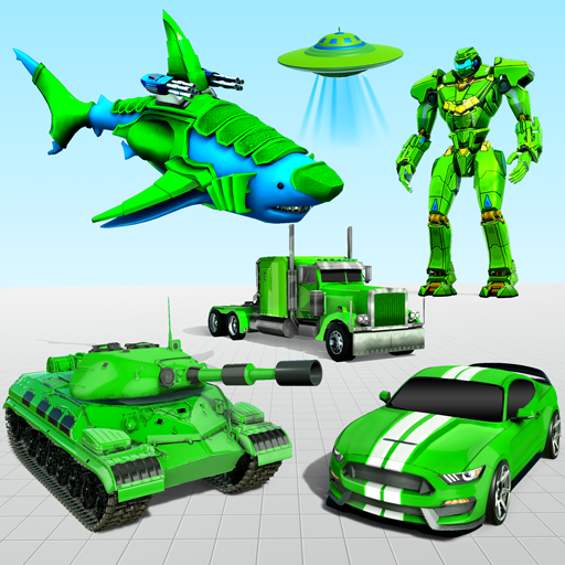 Police Shark Robot Car Games