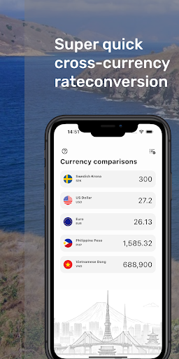Currency convertor TravelRates ekran görüntüsü