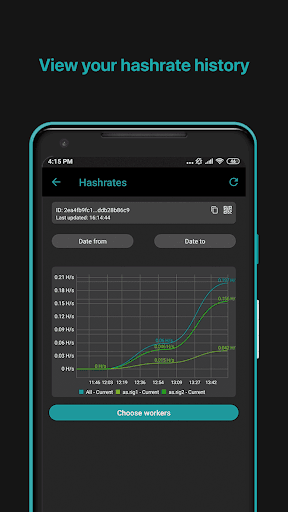 Mining pool monitor: Miner Box ekran görüntüsü