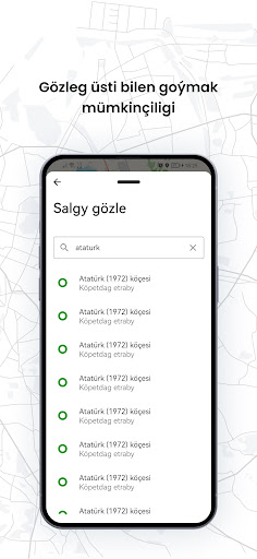 Onlaýn taksi ekran görüntüsü