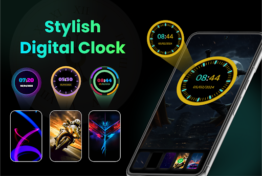 Analog Digital Clock Wallpaper ekran görüntüsü