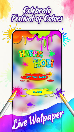 mutlu holi Canlı Duvar Kağıdı ekran görüntüsü