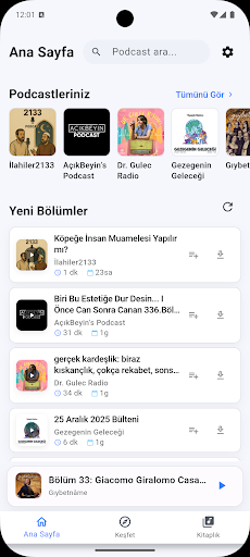 Podcast Uygulaması ekran görüntüsü
