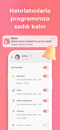 Emzirme ve uyku - Bebek takibi ekran görüntüsü