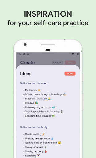 Sparkle: Self-Care Checklist,  ekran görüntüsü