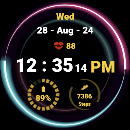 Neon Green Pink Watch Face ekran görüntüsü