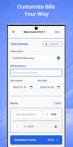 Invoice & Bill Generator App ekran görüntüsü