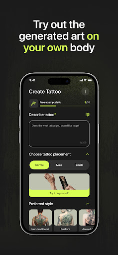 Ta2 - AI Tattoo Generator ekran görüntüsü