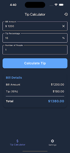 Tip Calculator ekran görüntüsü