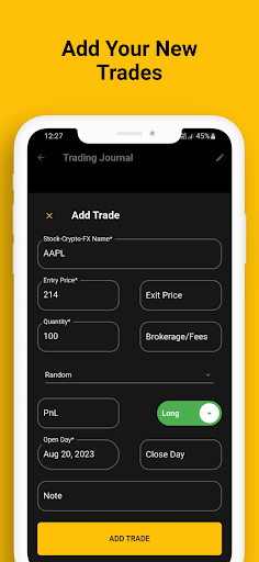 Trading Journal ekran görüntüsü