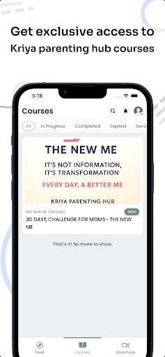 Kriya parenting hub ekran görüntüsü