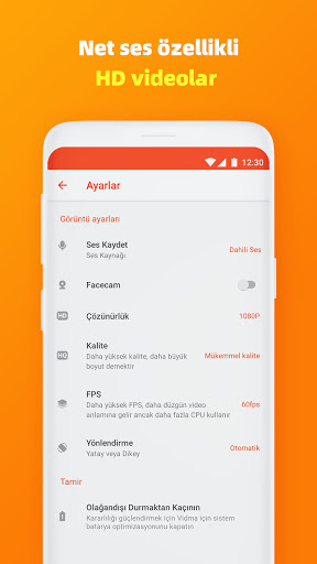 Ekran kaydedici Vidma Recorder ekran görüntüsü