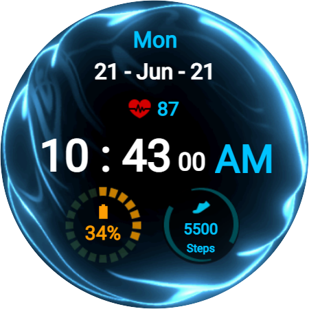 Fluid Blue Watch Face ekran görüntüsü
